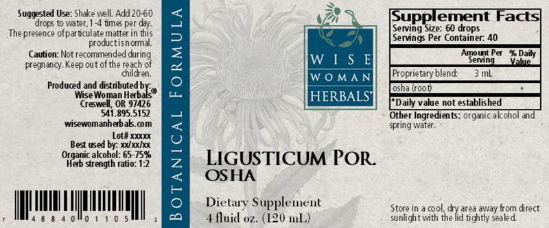 Osha Ligusticum porteri 4oz Wise Woman Herbals products