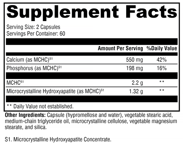 Ossopan 1100 Xymogen Supplement Facts