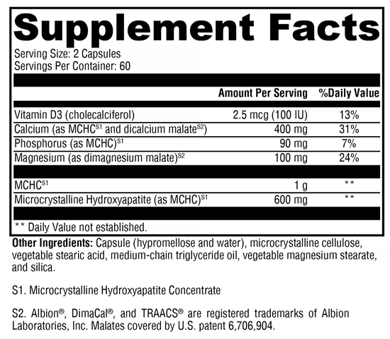 Ossopan MD (Xymogen) Supplement Facts