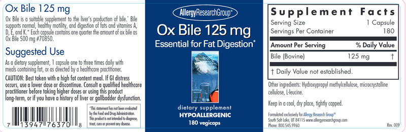 Ox Bile 125 mg