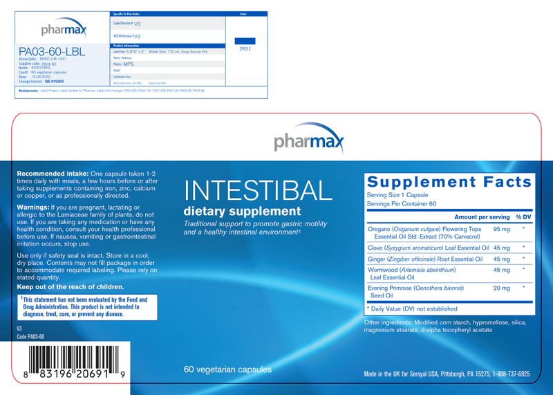 Intestibal (formerly Pyloricin) (Pharmax) Label