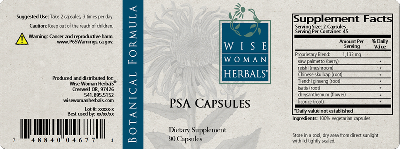 PSA Capsules Wise Woman Herbals products