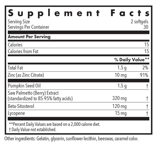 palmetto complex II allergy research group supplement facts