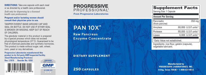 Pan 10X® 250 Count