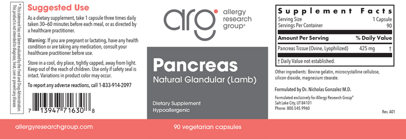 pancreas lamb allergy research group label