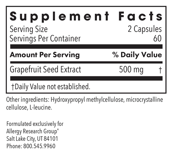 paramicrocidin 250 mg allergy research group supplement facts