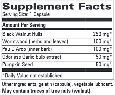 Paradex Herbal Formula (Progressive Labs) Supplement Facts