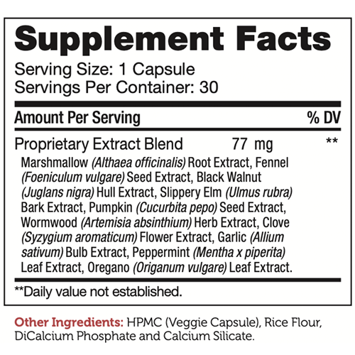 paraguard capsules advanced nutrition by zahler supplement facts