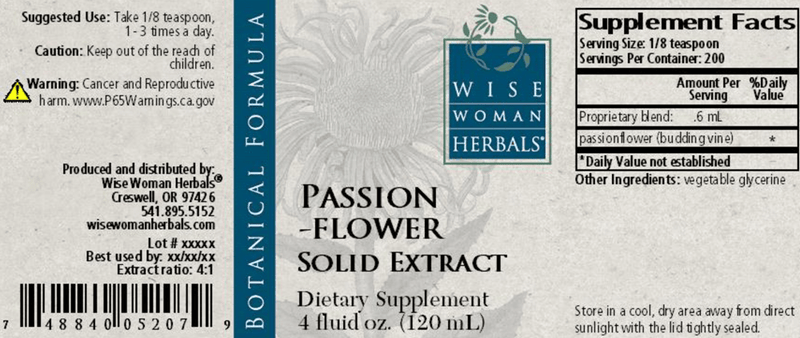 Passionflower Solid Extract 4oz Wise Woman Herbals products