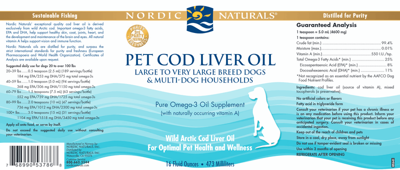 Pet Cod Liver Oil 16oz