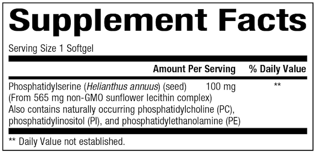 Phosphatidylserine (Bioclinic Naturals) Supplement Facts