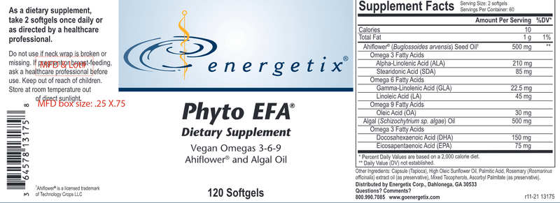 Phyto EFA (Energetix) Label