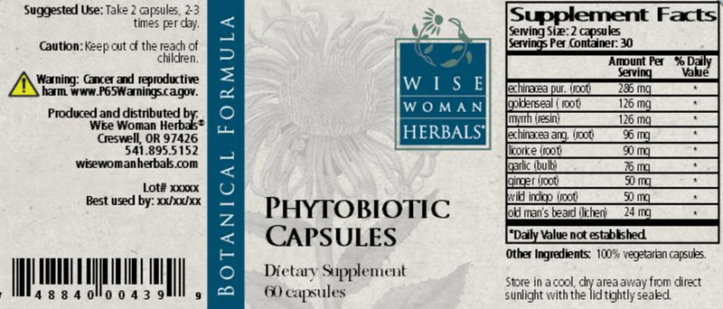 Phytobiotic Capsules 60ct Wise Woman Herbals products