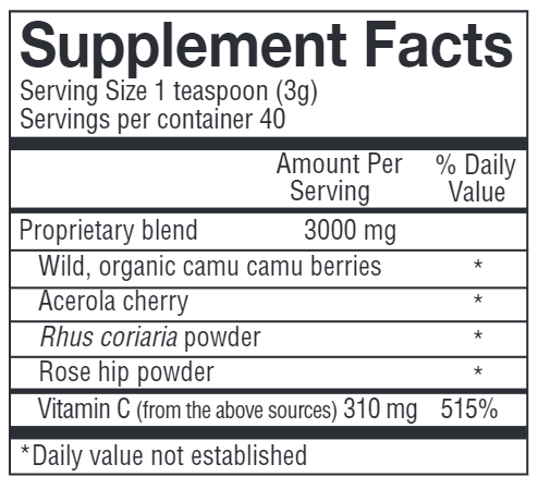 power-c powder physicians strength supplement facts