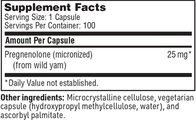 pregnenolone 25 mg sfi health supplement facts