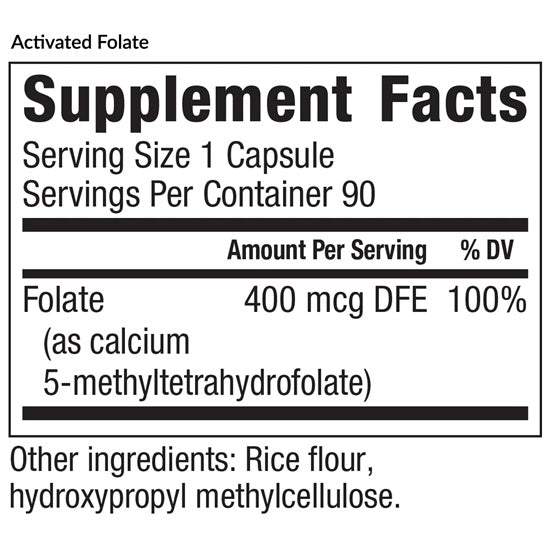 activated folate (equilife) supplement facts