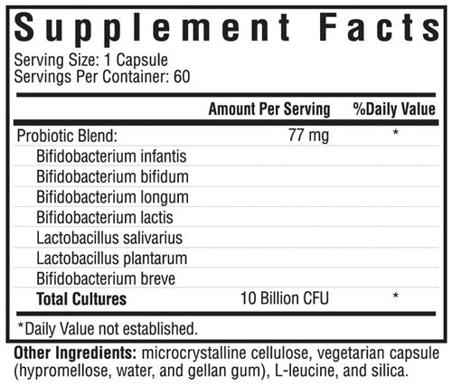 ProBiota HistaminX Seeking Health supplement facts