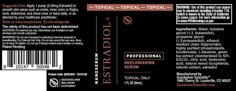 Pro Estradiol + Quicksilver Scientific label