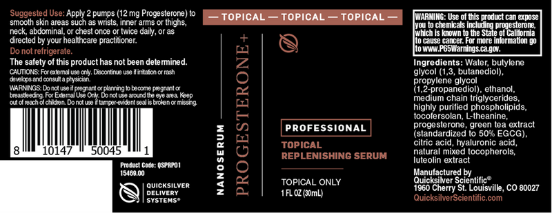 pro progesterone+ quicksilver scientific label