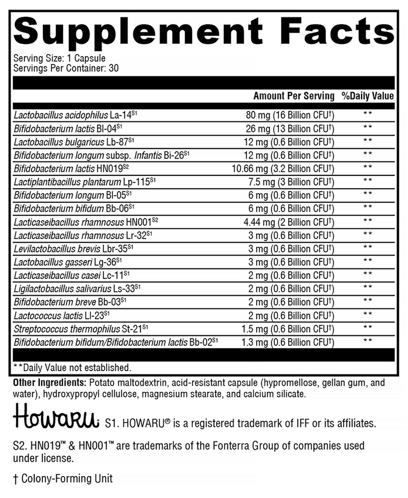 ProbioMax Complete DF (Xymogen) Supplement Facts