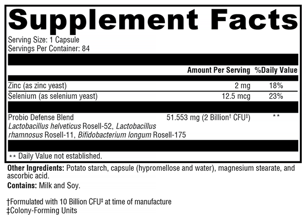 Probio Defense (Xymogen) Supplement Facts