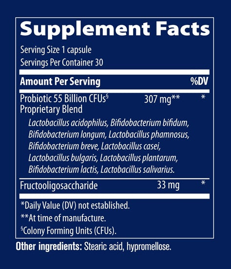 probiotic 55 billion (trace minerals research) supplement facts