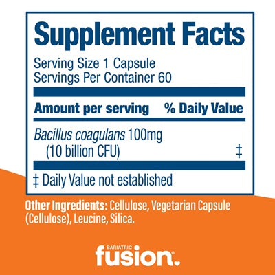 Probiotic Capsule Bariatric Fusion supplement facts