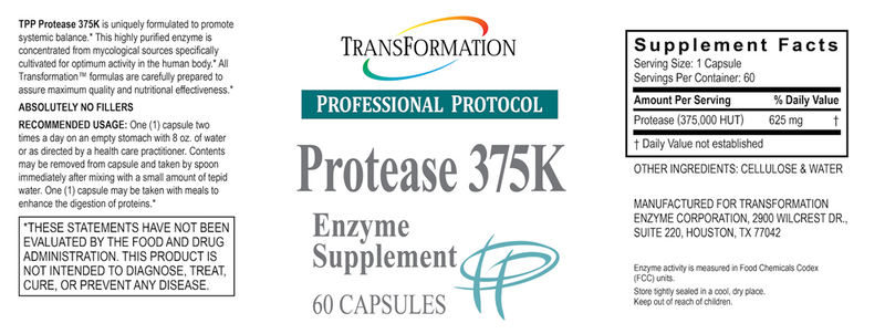 Protease 375K (Transformation Enzyme) Label