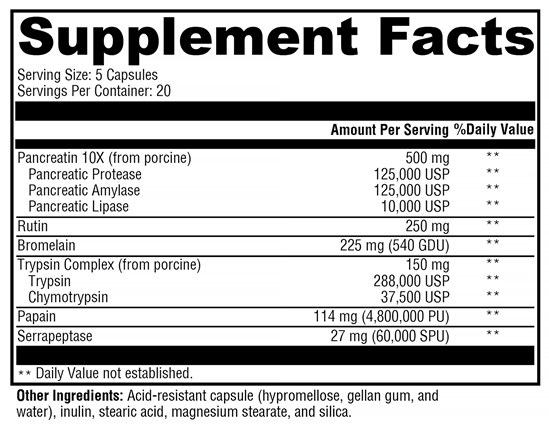 ProteoXyme (Xymogen) Supplement Facts