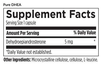 Pure DHEA (EquiLife) supplement facts