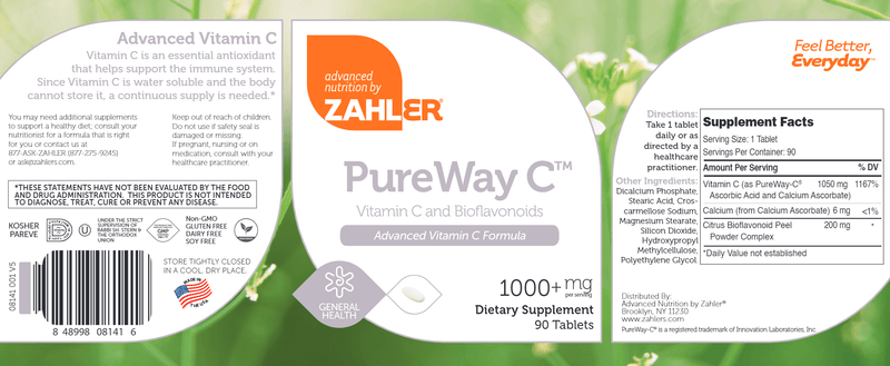 pureway-c (advanced nutrition by zahler) label