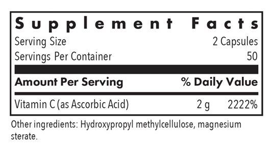 pure vitamin c capsules allergy research group supplement facts