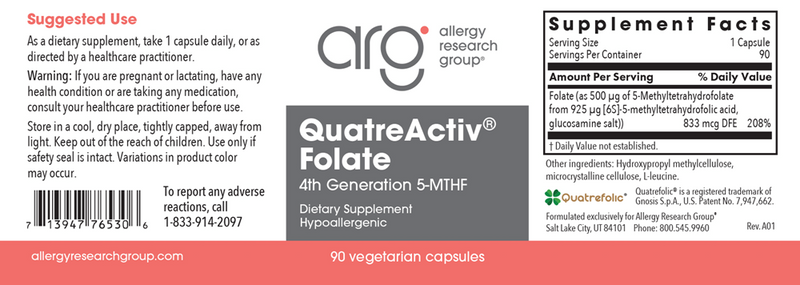 quatreactiv folate allergy research group label