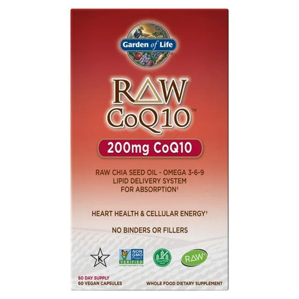 raw coq10 200 mg garden of life