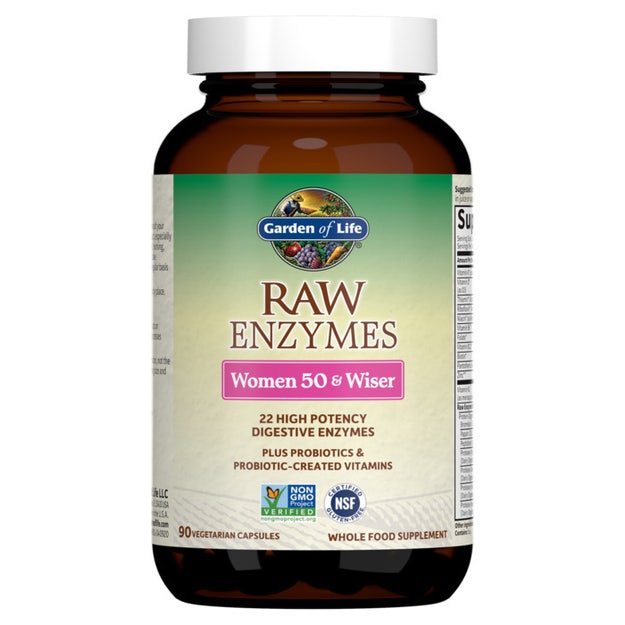 raw enzymes women 50 & wiser garden of life