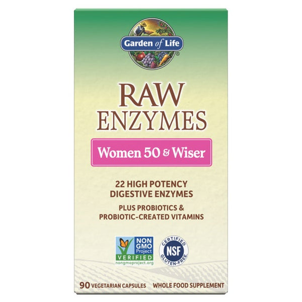 raw enzymes women 50 & wiser garden of life