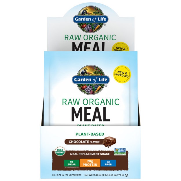 raw organic meal chocolate packets garden of life