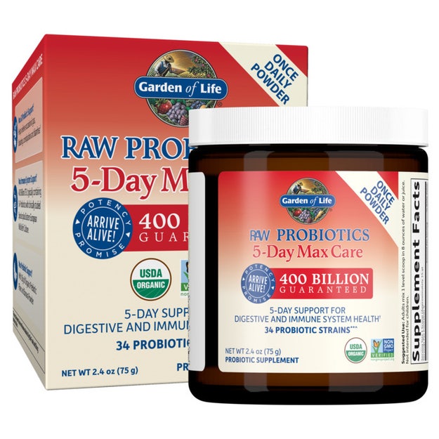 raw probiotics 5 day max care garden of life