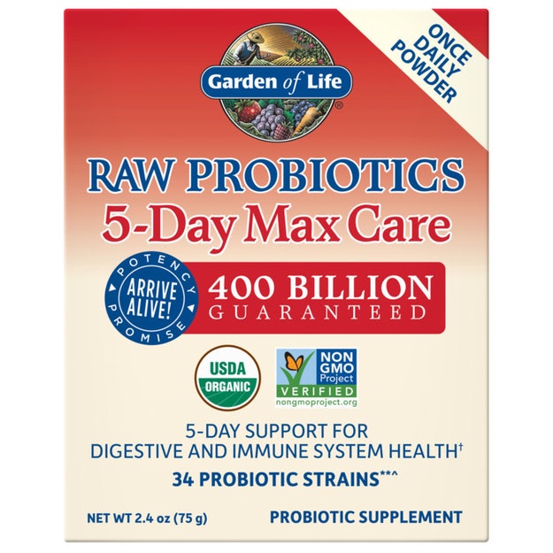 raw probiotics 5 day max care garden of life