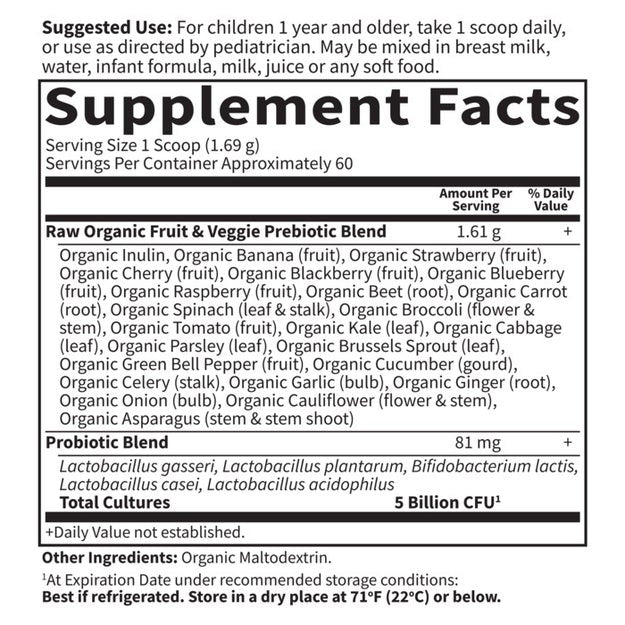 raw probiotics kids garden of life supplement facts