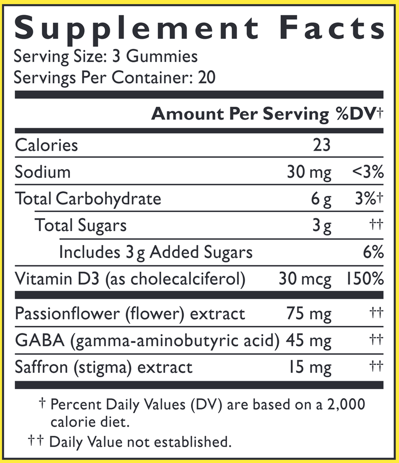 RESCUE PLUS Mood & Stress Support (Nelson Bach) Supplement Facts