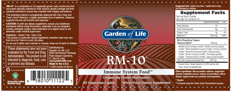 RM-10 (Garden of Life) Label