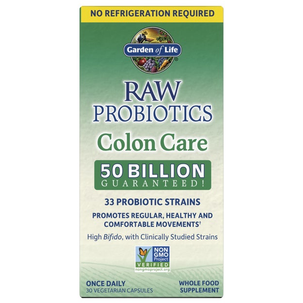 raw probiotics colon care shelf stable garden of life