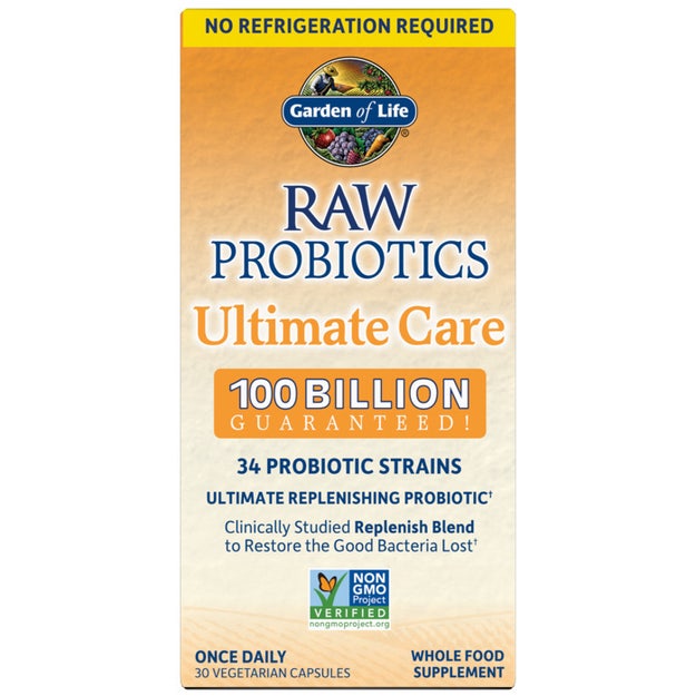 raw probiotics ultimate care shelf stable garden of life