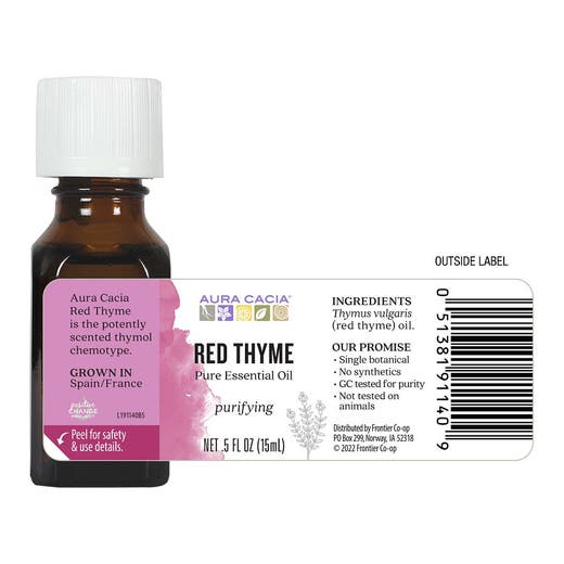 red thyme essential oil aura cacia label