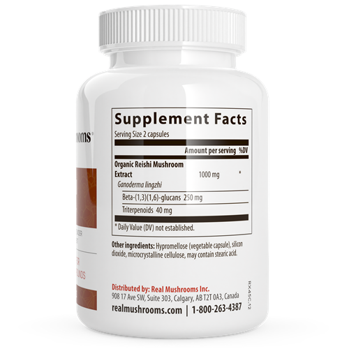 Reishi Mushroom Extract Capsules (Real Mushrooms)