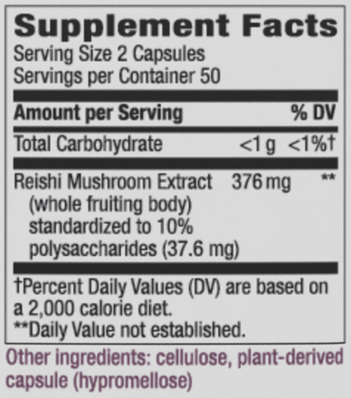 reishi capsules nature's way supplement facts