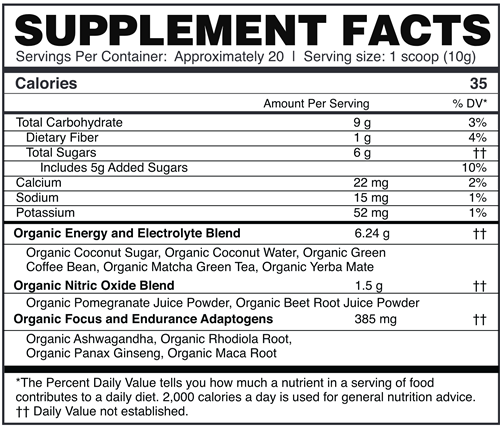 Renewable Energy: Organic Pre-Workout Powder Raspberry Lemonade