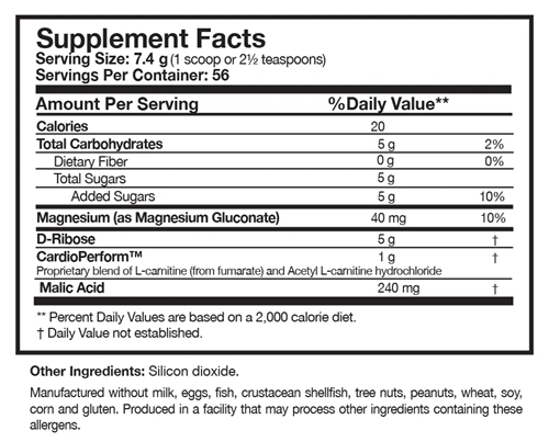 RibosCardio Researched Nutritionals supplement facts