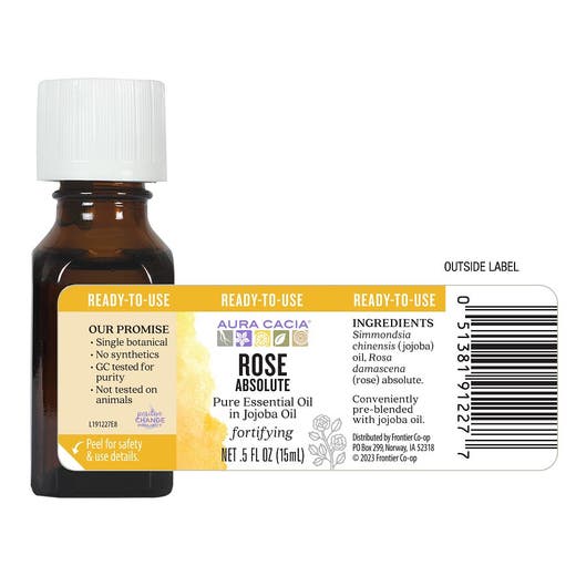 rose absolute in jojoba aura cacia label